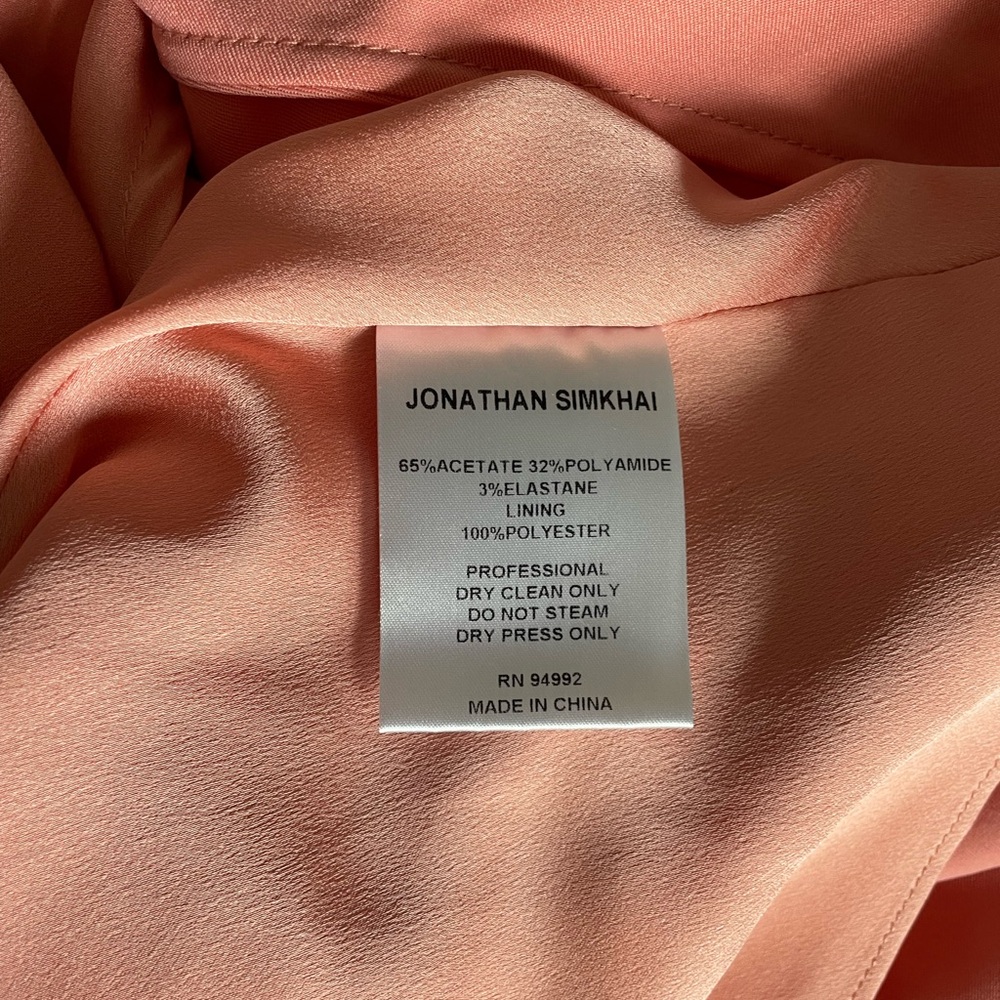 Jonathan Simkhai Rosette Pink Satin Dress - Picture 3 of 3